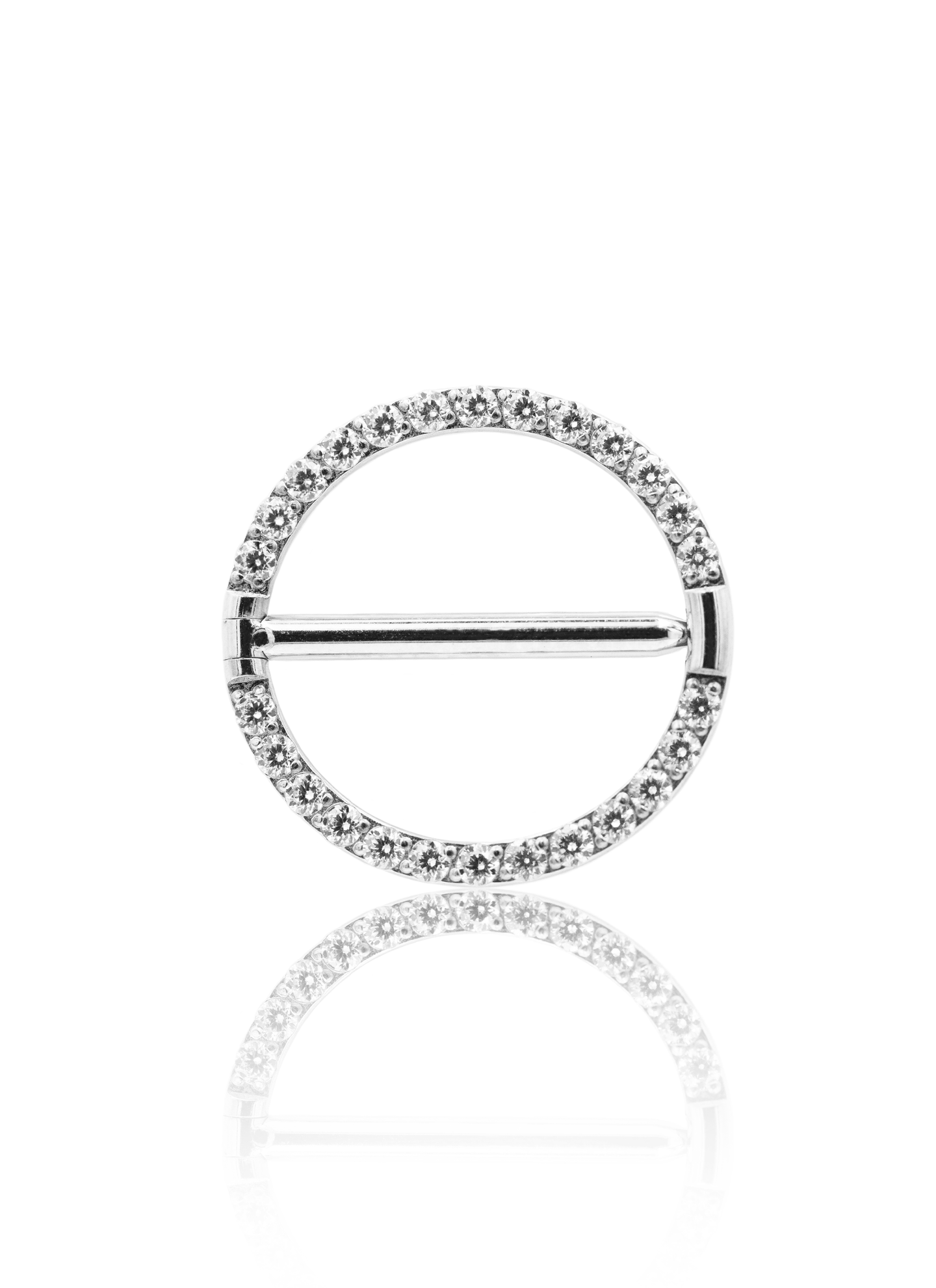 Kolczyk do sutków "Round clear zirconia" - Tytanowe kółko z cyrkoniami