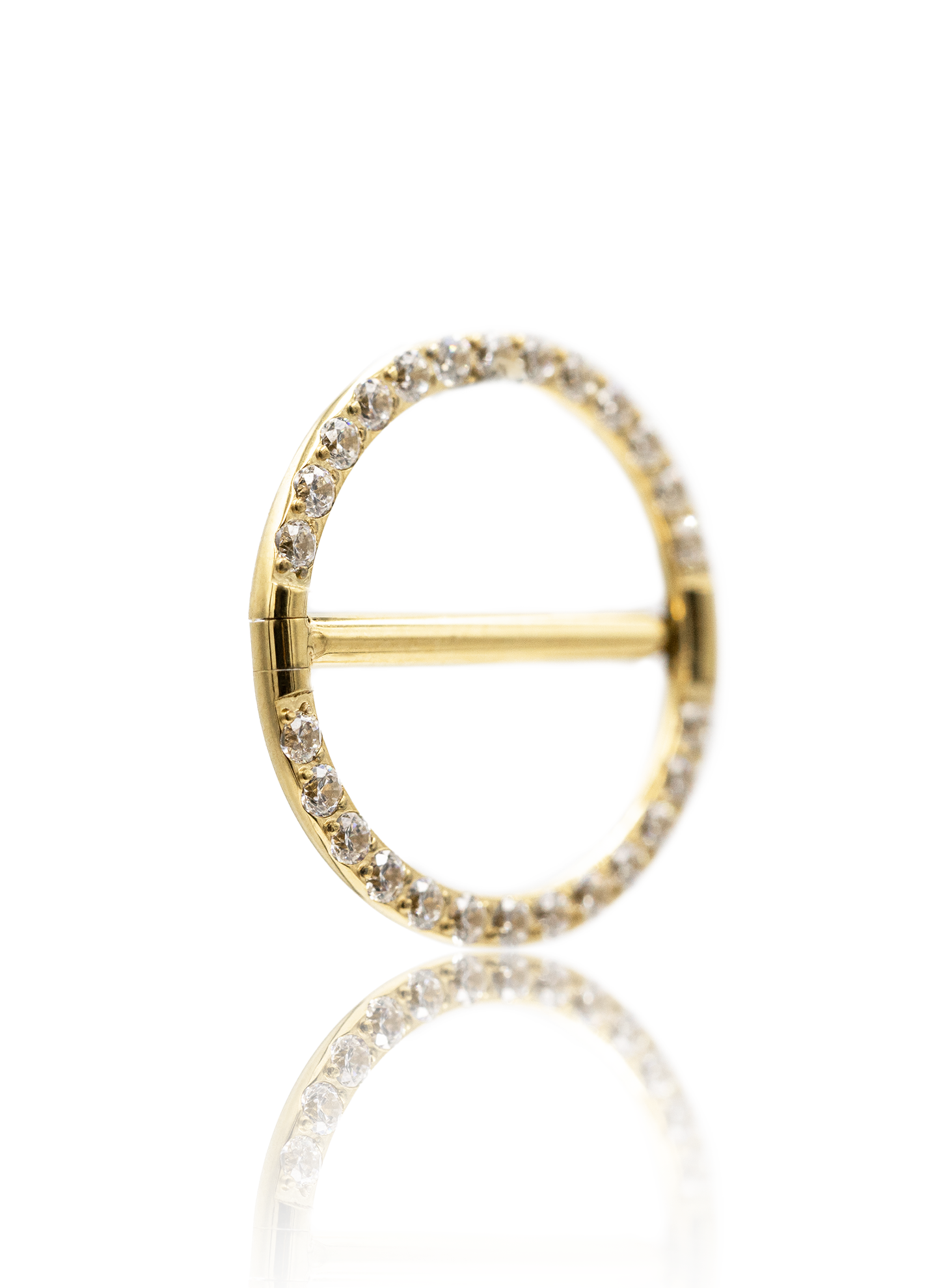 Kolczyk do sutków "Round zirconia" - Tytanowe kółko z cyrkoniami