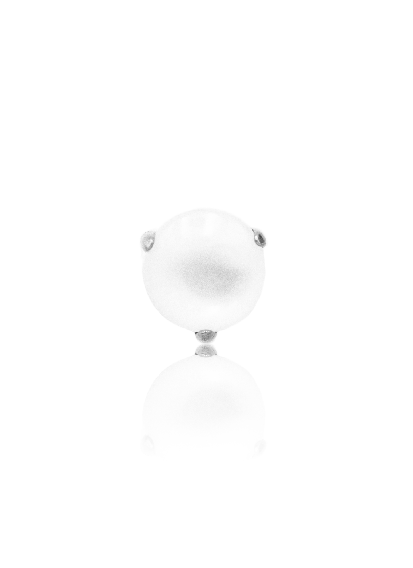 Earring "1 stone pearl white" - titanium labret with stones