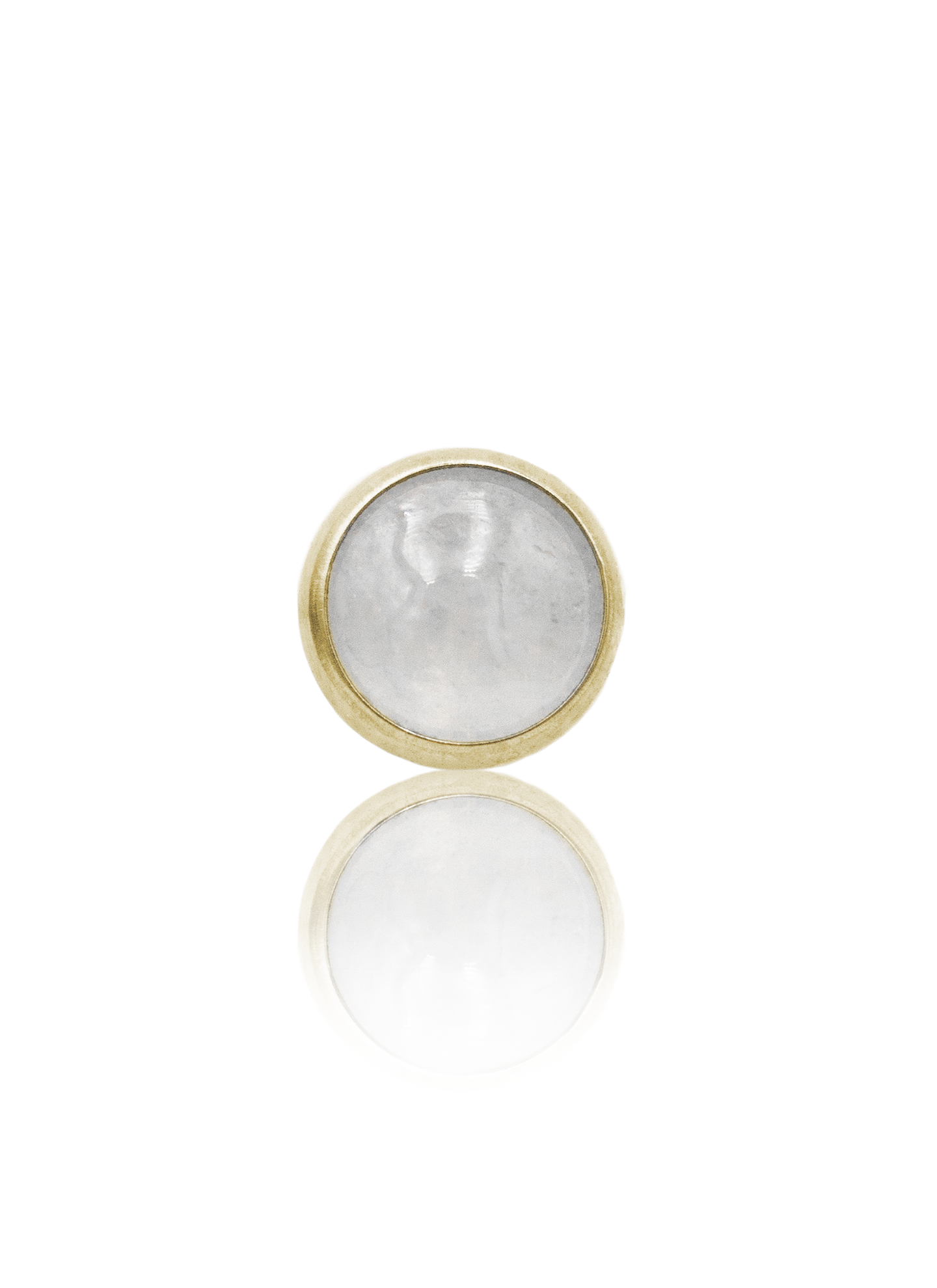 Ear stud "1 stone white" - anodized titanium labret with stones