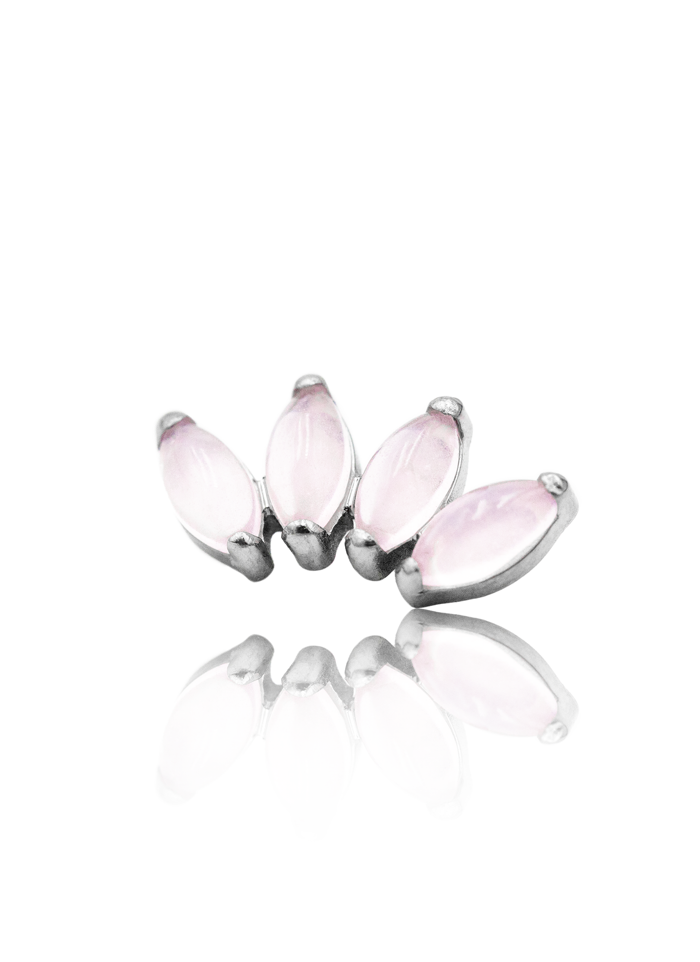 "4 stone pink" ear stud - titanium labret with stones
