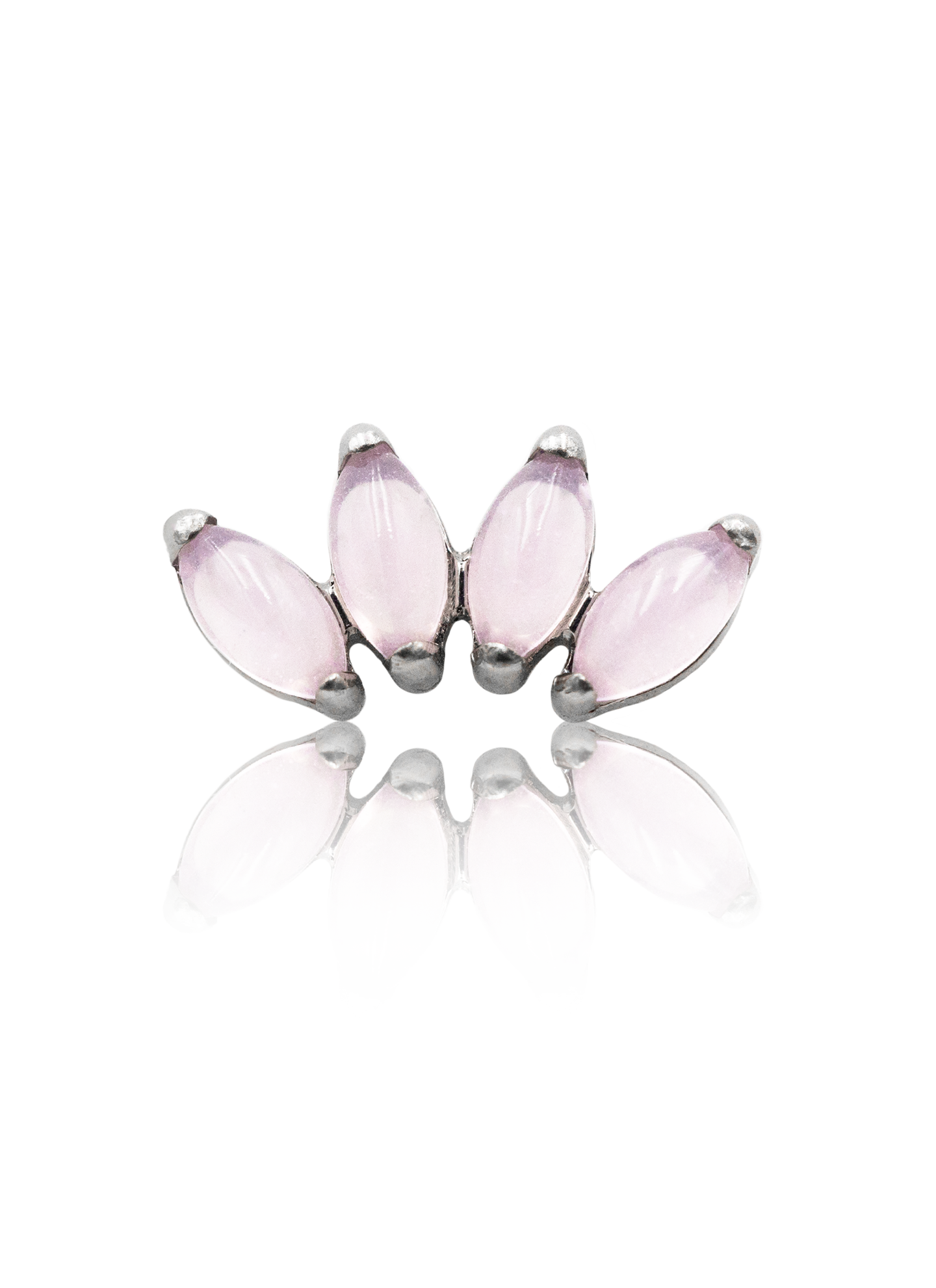 "4 stone pink" ear stud - titanium labret with stones