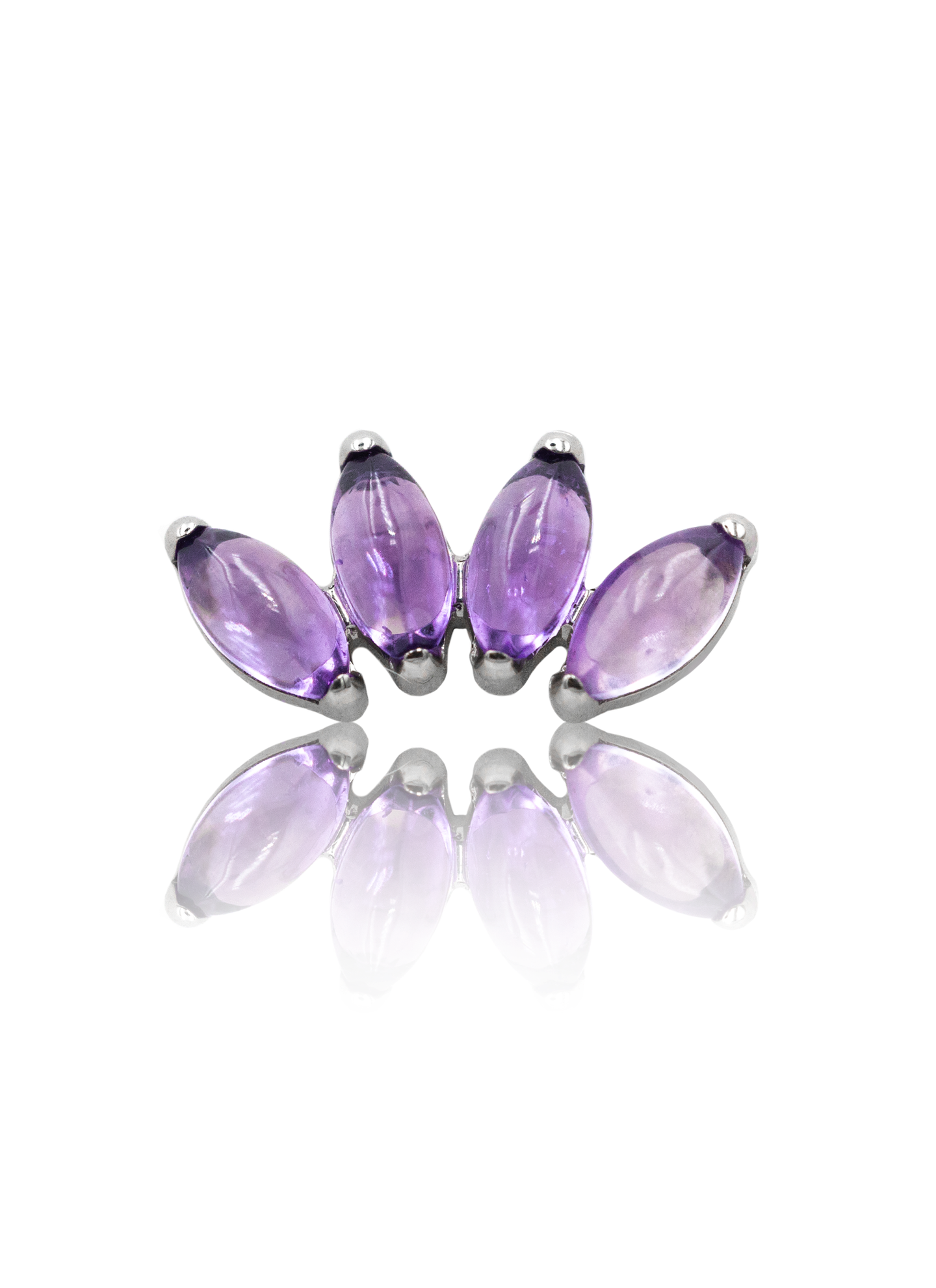 "4 stone purple" ear stud - titanium labret with stones