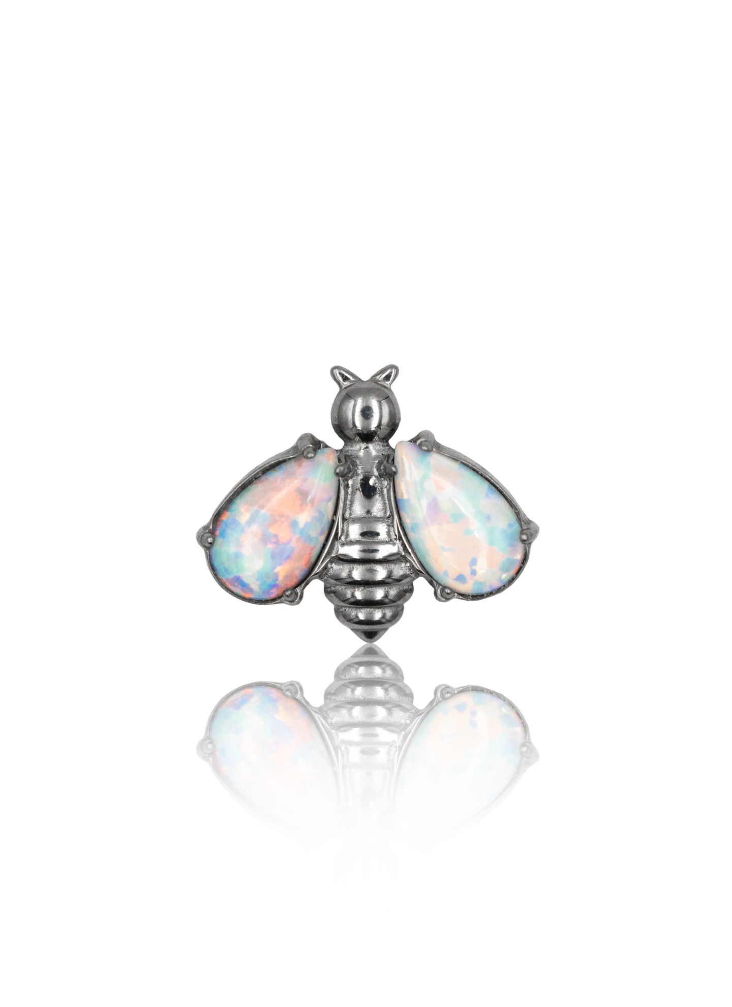 "Bee or not to bee" earring - titanium bee labret with opals