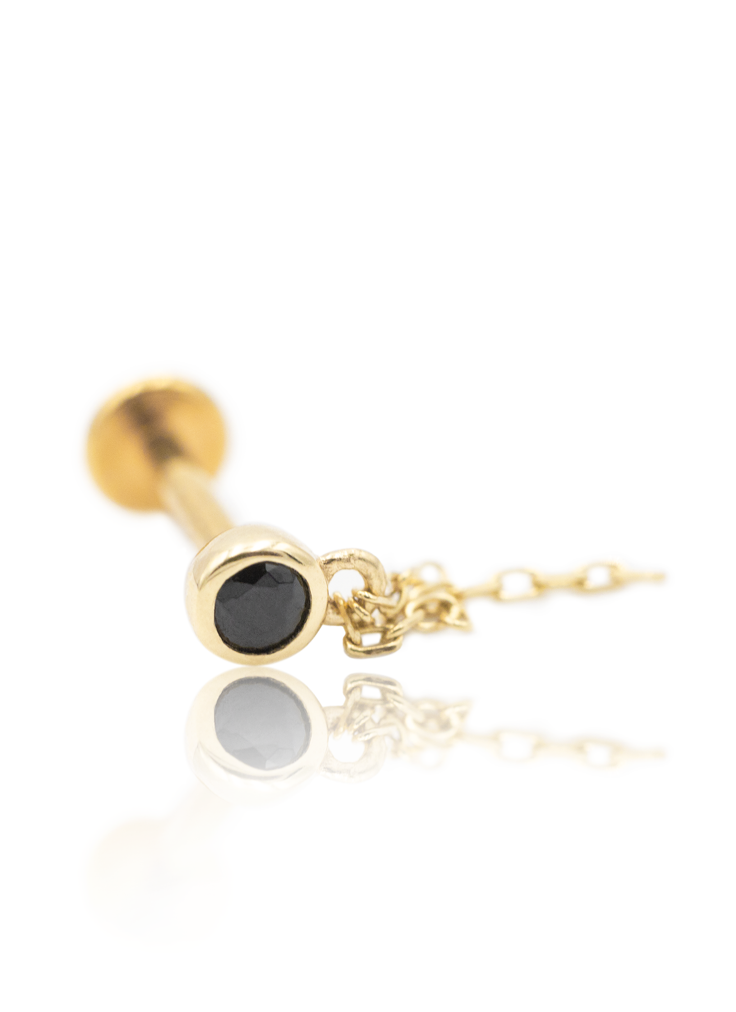 Kolczyk do ucha "Chains" - 14K złoty labret