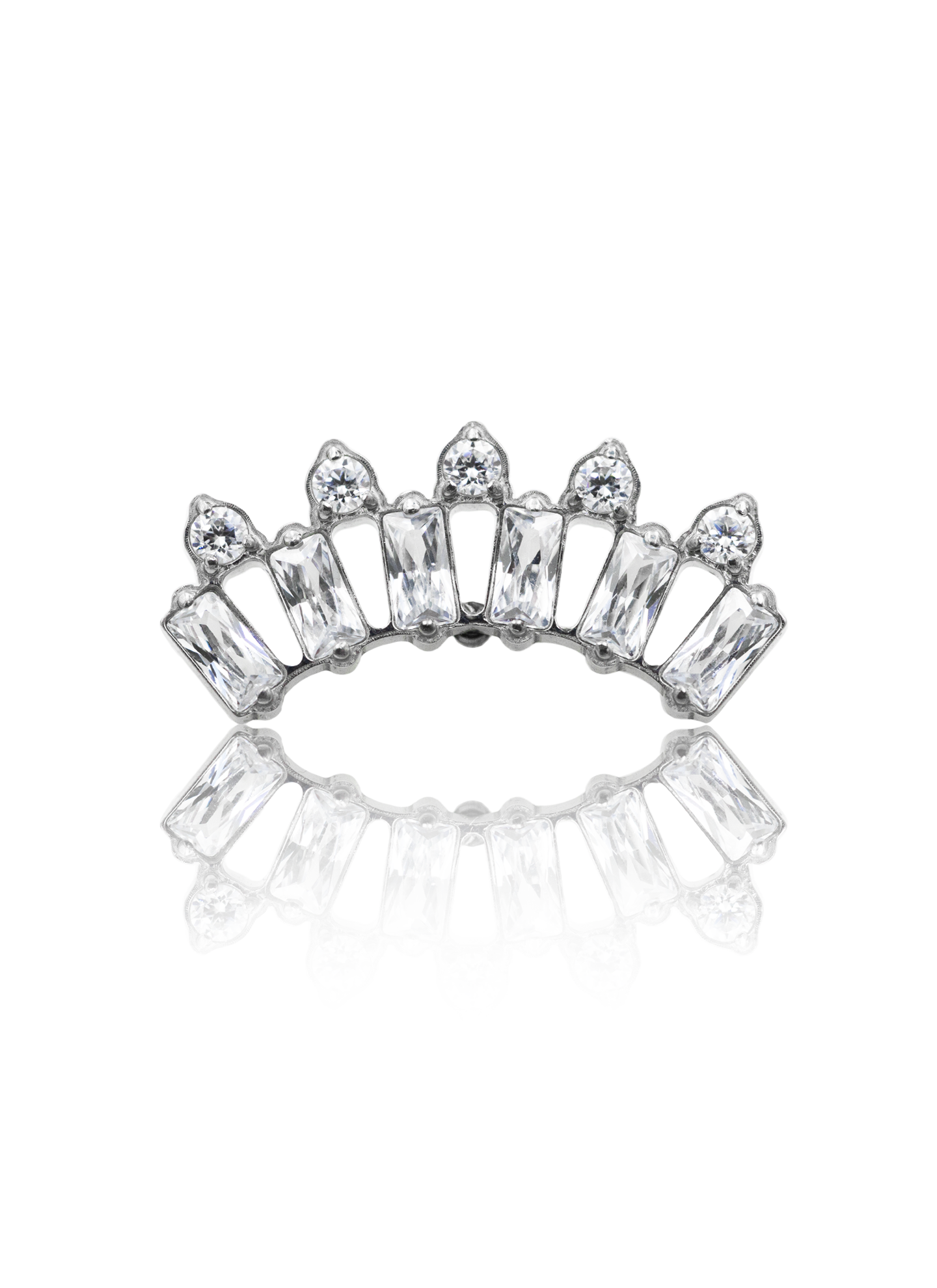 Earring "Crown for U" - titanium labret with zircons