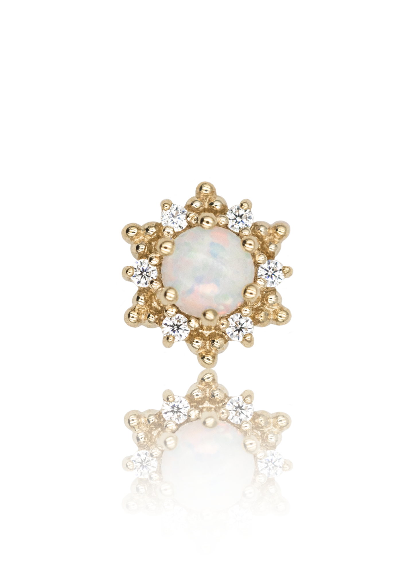 Full moon earring - 14k gold labret