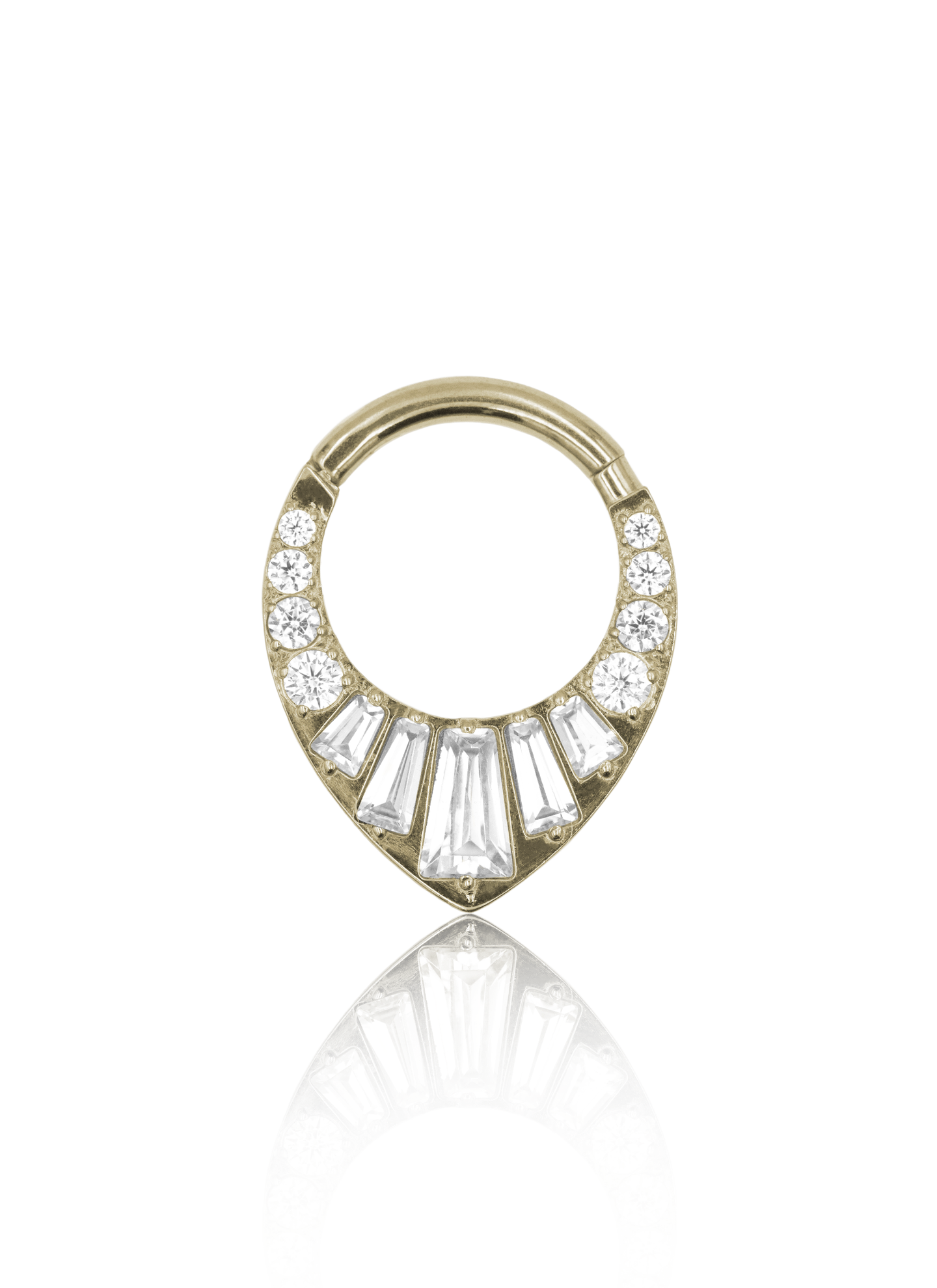 Kolczyk do ucha "Kapek" - anodyzowany tytanowy cliker z cyrkoniami