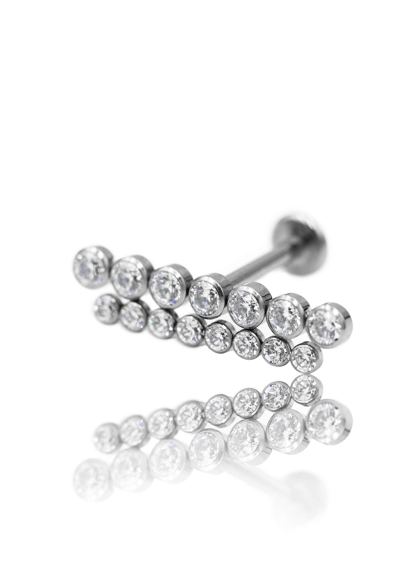 Earring "Neon lights" - titanium labret with zircons