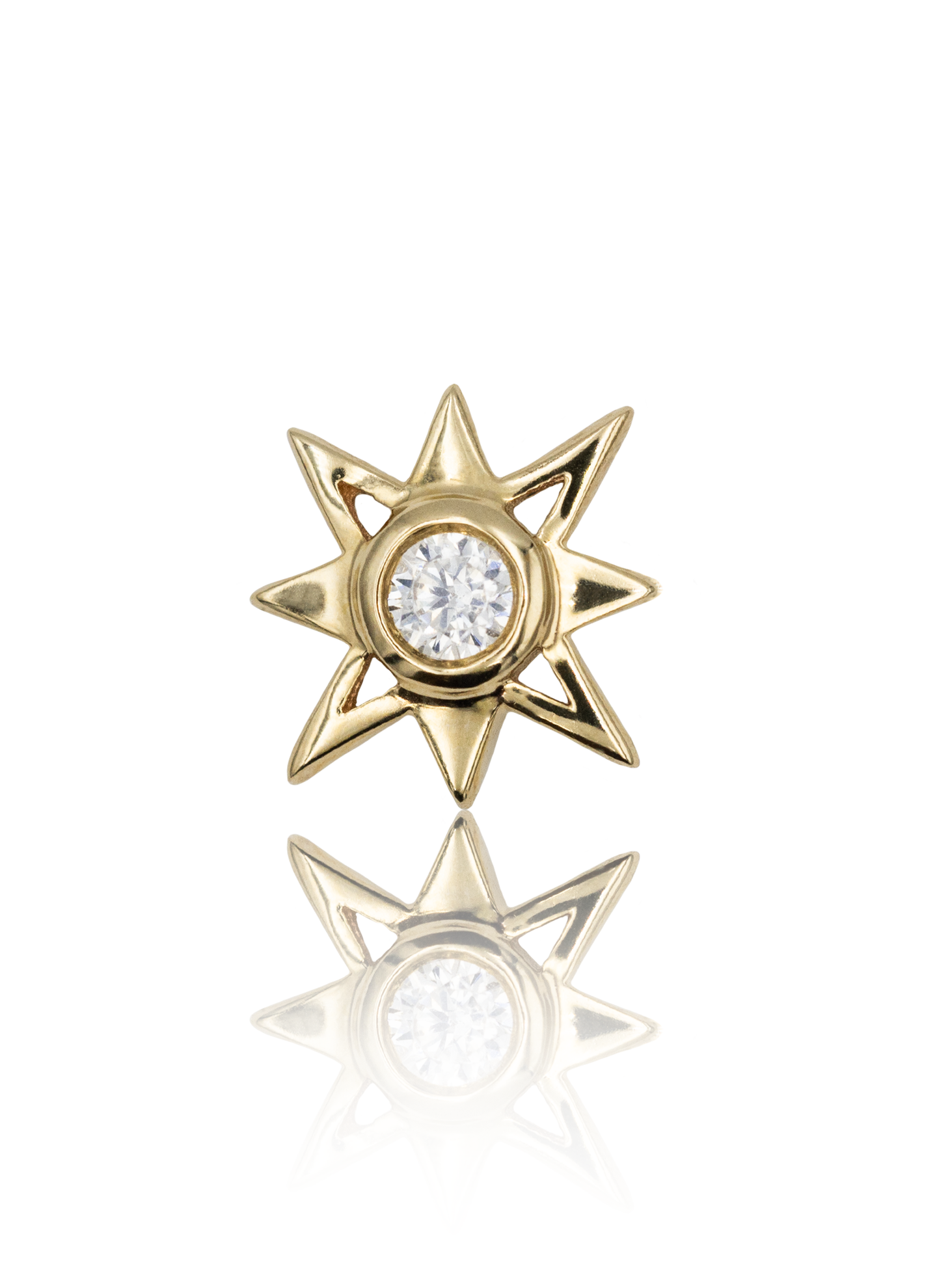 "Nice star" ear stud - 14K gold labret