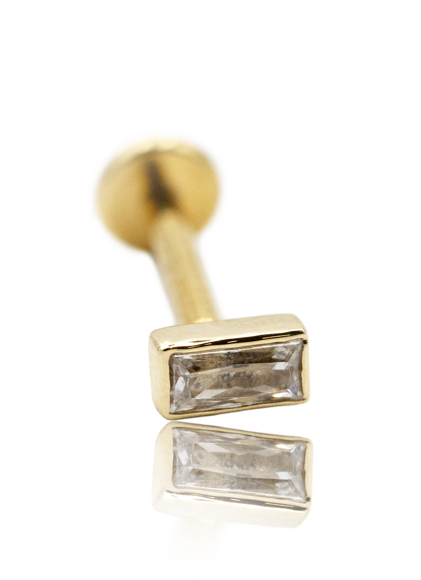 "Rectangle" Earring - 14K Gold Labret