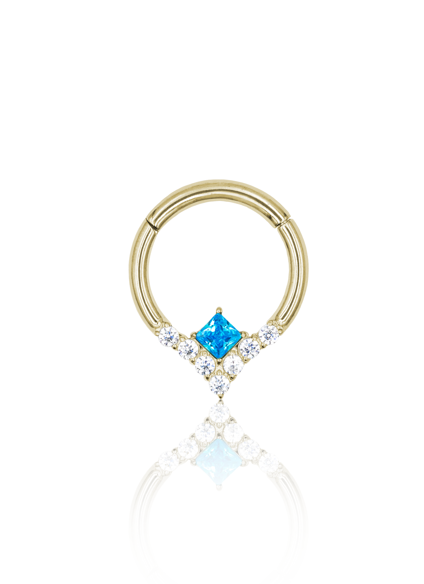 Kolczyk do ucha "Sharp end" - anodyzowany tytanowy clicker z cyrkoniami