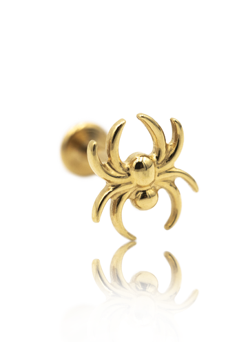Kolczyk do ucha "Small spider" - anodyzowana tytanowa nakrętka