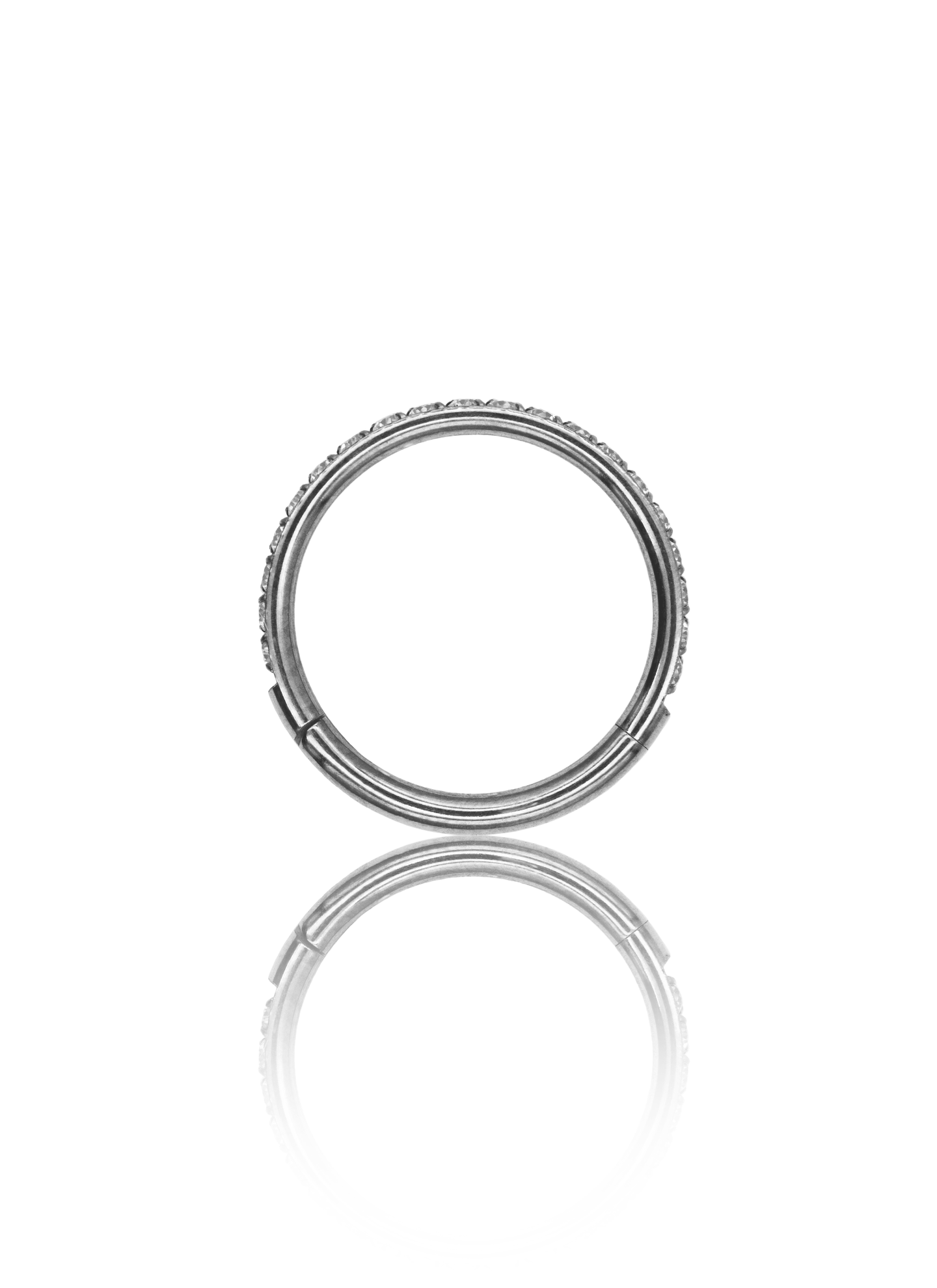 Kolczyk do ucha "Straight line" - tytanowy clicker z cyrkoniami