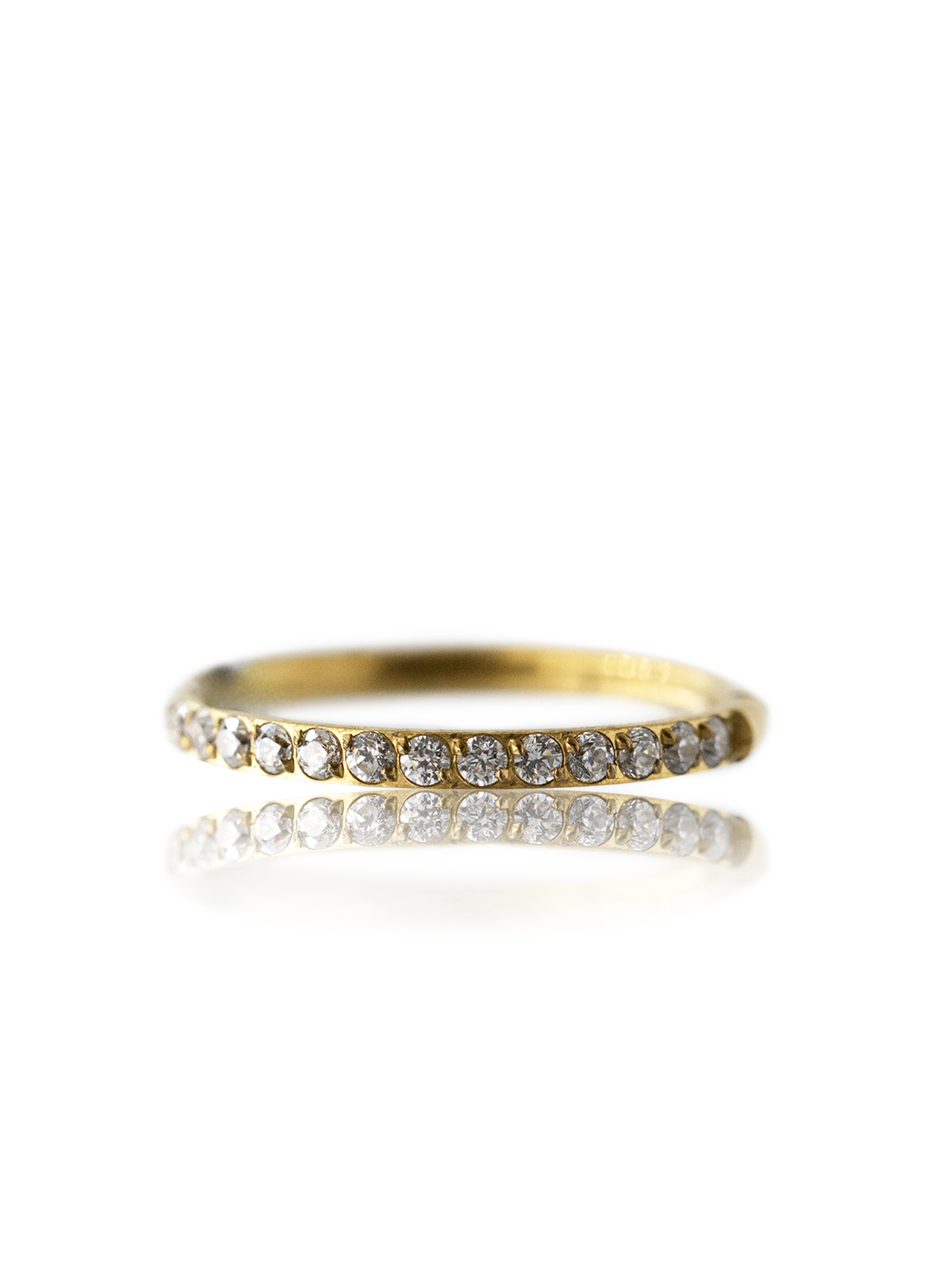 Kolczyk do ucha "Straight line gold" - tytanowy clicker z cyrkoniami