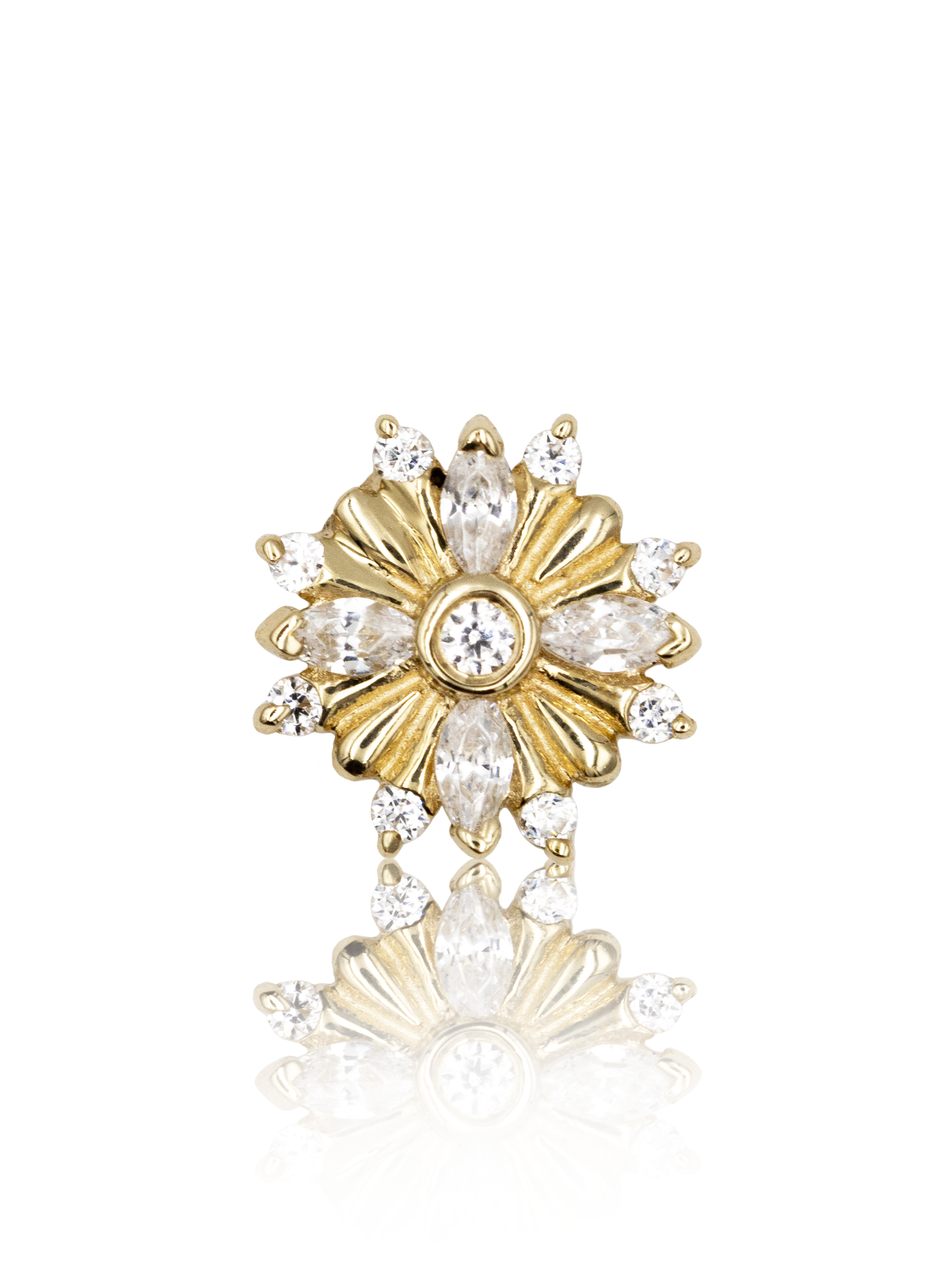 Kolczyk do ucha "Sunny mood" - 14K złoty labret