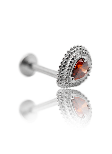 Kolczyk do ucha "Third eye red" - tytanowy labret