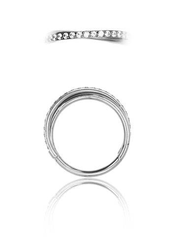 Kolczyk do ucha "Twisted line" - tytanowy clicker z cyrkoniami