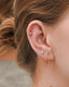 Kolczyk do ucha "Clear trio" - anodyzowany tytanowy labret z czarnymi cyrkoniami