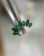 Kolczyk do ucha "Cluster green" - tytanowy labret z zielonymi cyrkoniami