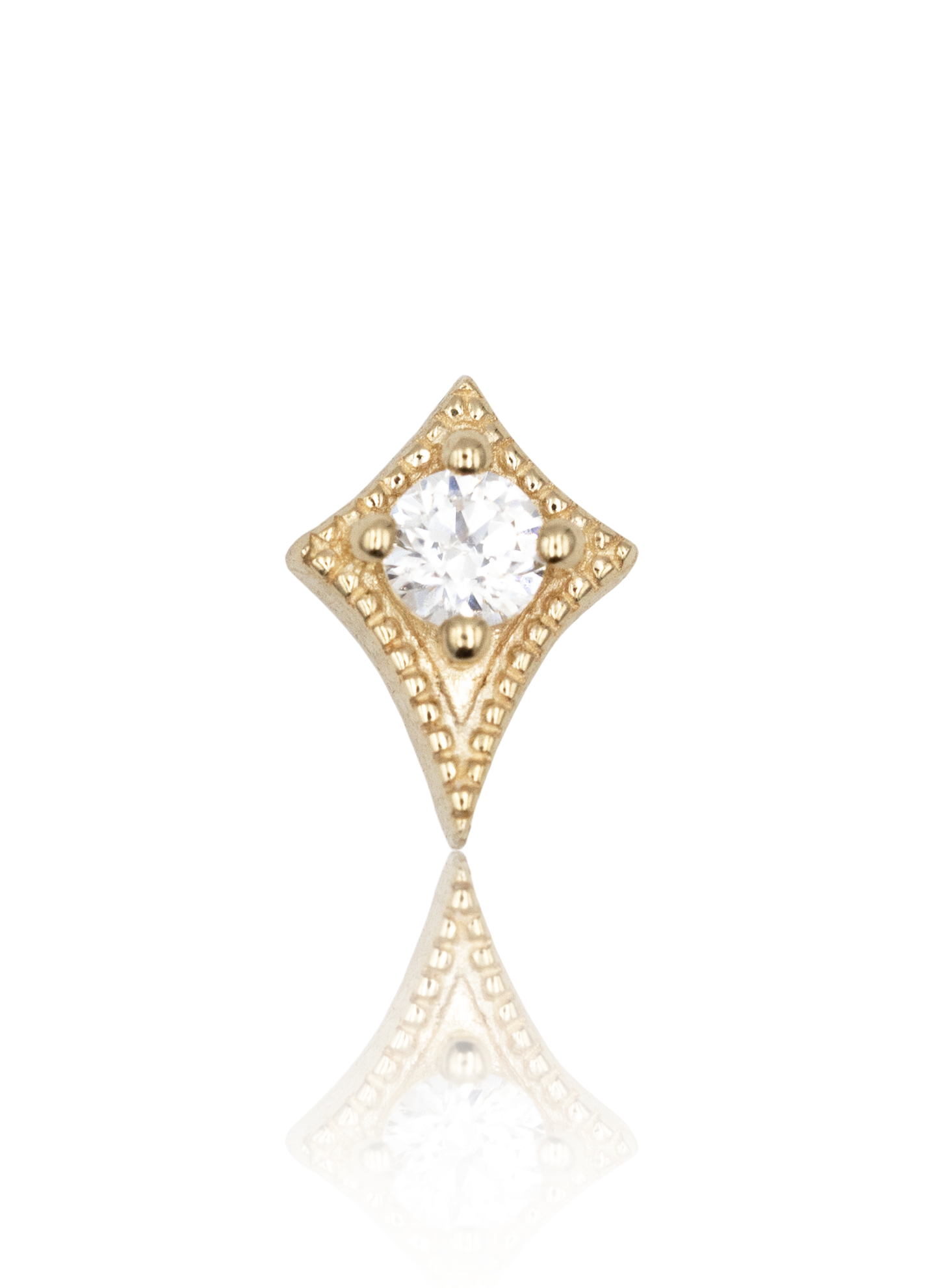 Kolczyk do ucha "Cross" - 14K złoty labret