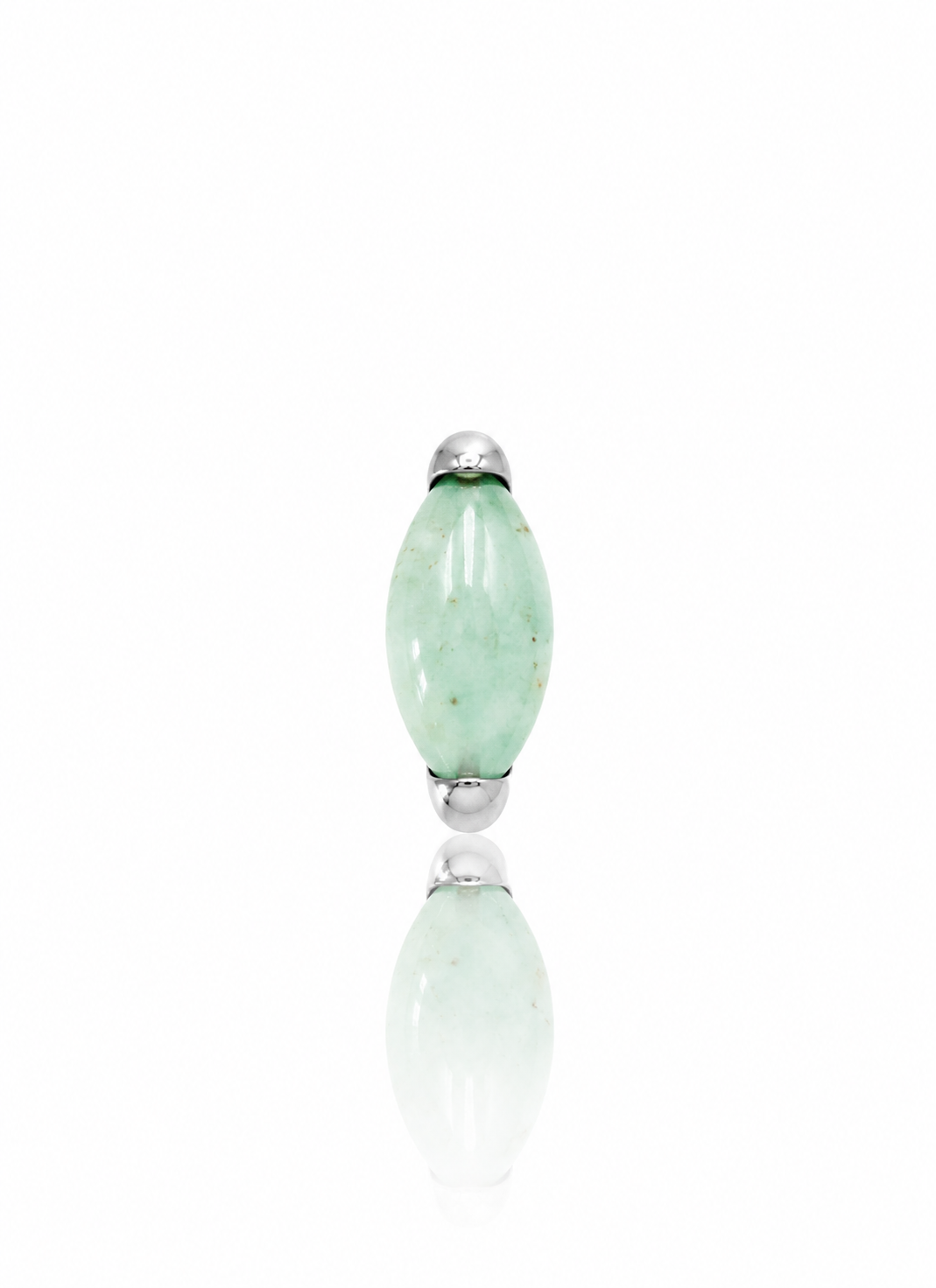 Earring "1 long stone light green" - titanium labret with stones