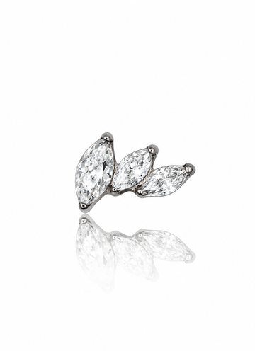 "Trio" earring - titanium labret with zircons