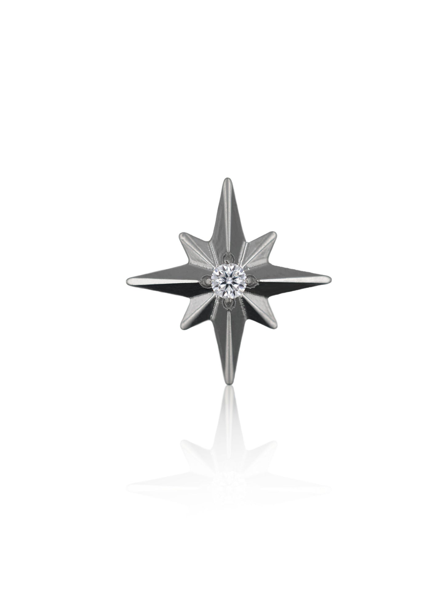 Kolczyk do ucha "Shining star" - tytanowy labret gwiazdki z cyrkonią