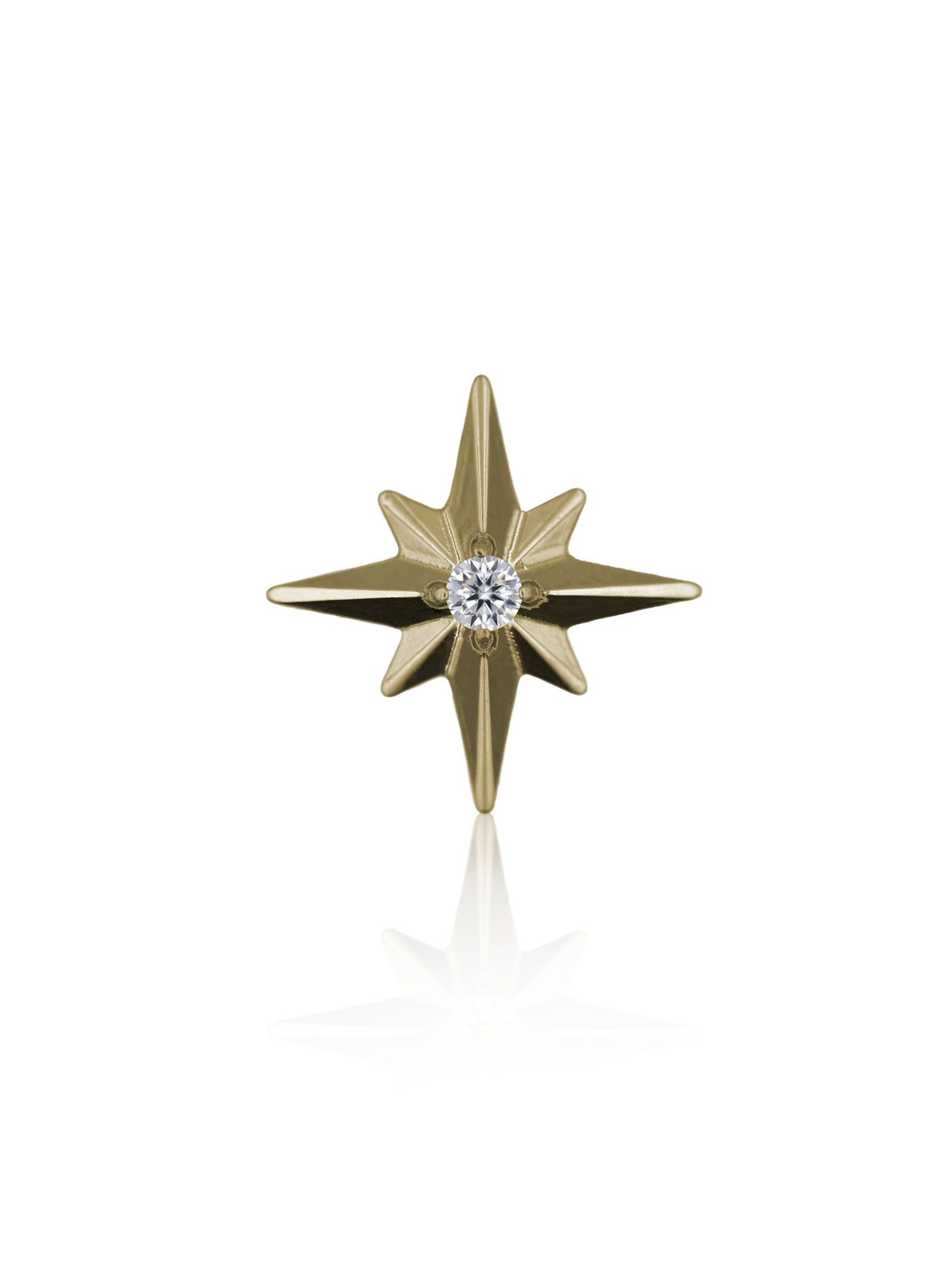 Kolczyk do ucha "Shining star" - anodyzowany tytanowy labret gwiazdki z cyrkonią