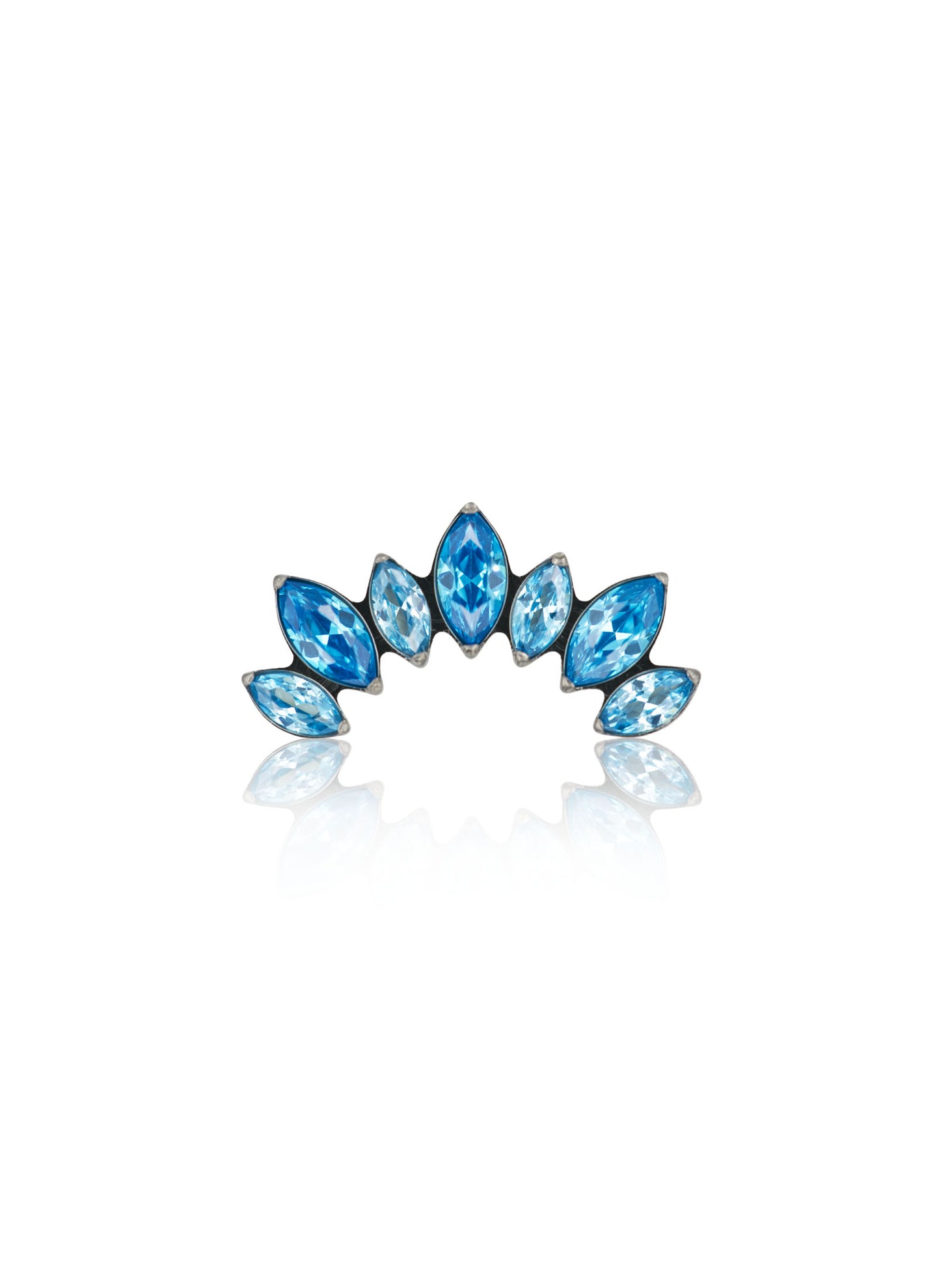 Kolczyk do ucha "Cluster blue" - tytanowy labret z niebieskimi cyrkoniami