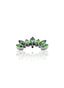 Kolczyk do ucha "Cluster green" - tytanowy labret z zielonymi cyrkoniami