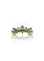 Kolczyk do ucha "Cluster green" - anodyzowany tytanowy labret z zielonymi cyrkoniami