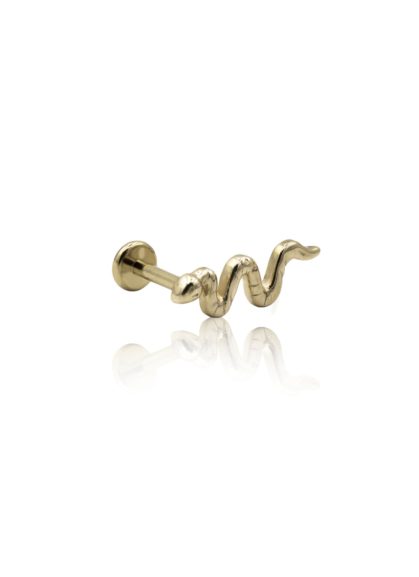 Kolczyk do ucha "Snake" - 14K złoty labret