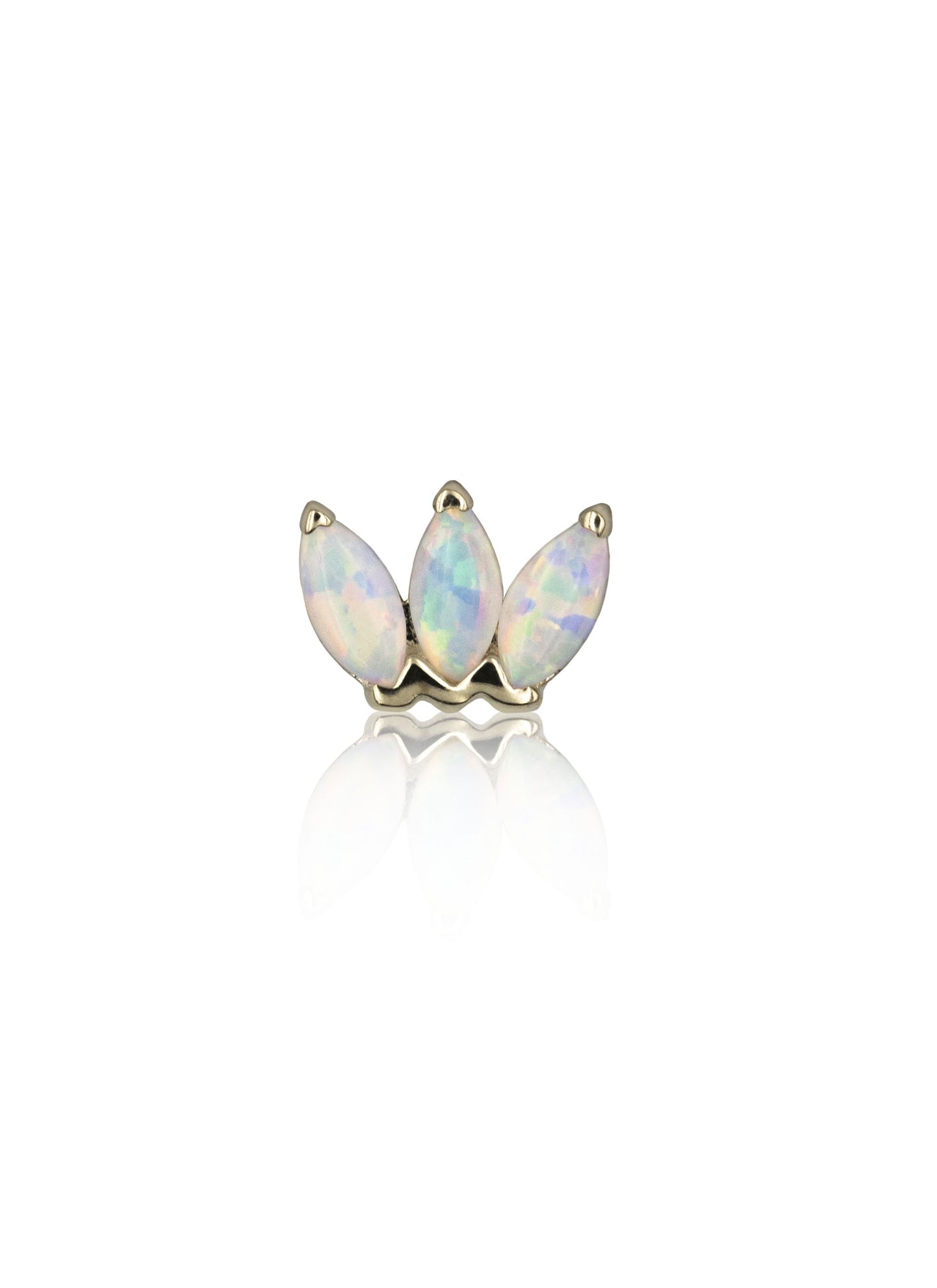 Kolczyk do ucha "Siren" -14K złoty labret z opalem