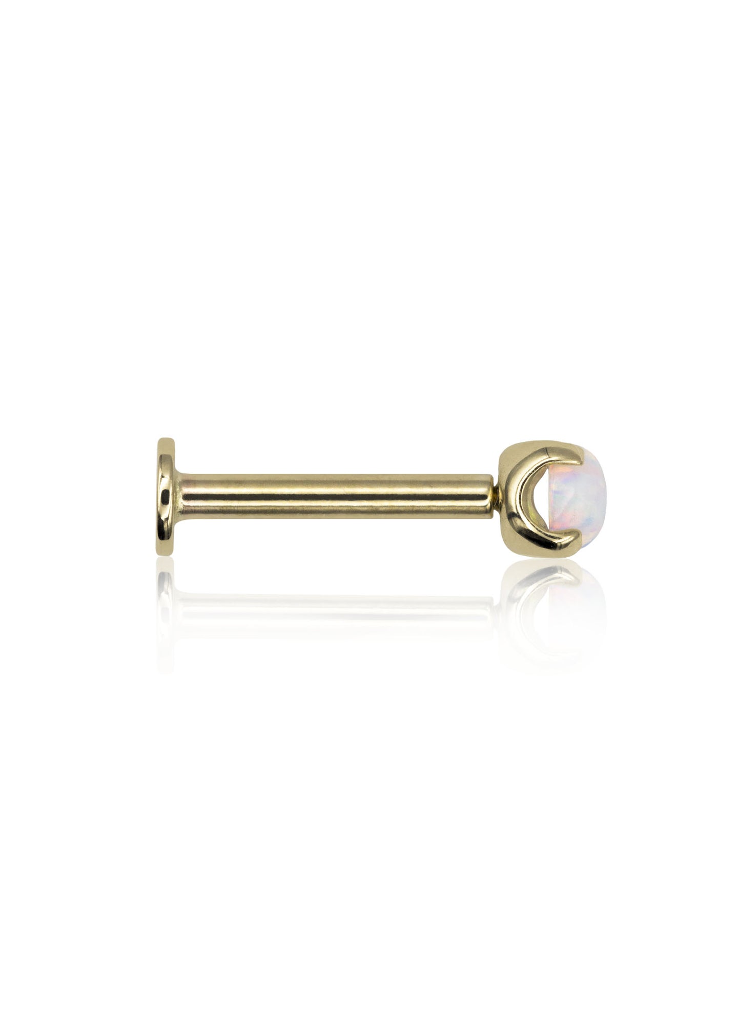 Kolczyk do ucha "One opal" - 14K złoty labret