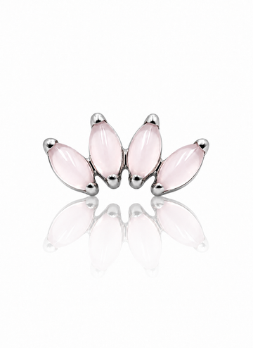"4 stone pink" ear stud - titanium labret with stones