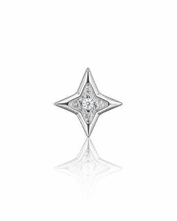 Kolczyk do ucha "Star zirconia" - tytanowy labret z pojedynczą cyrkonią