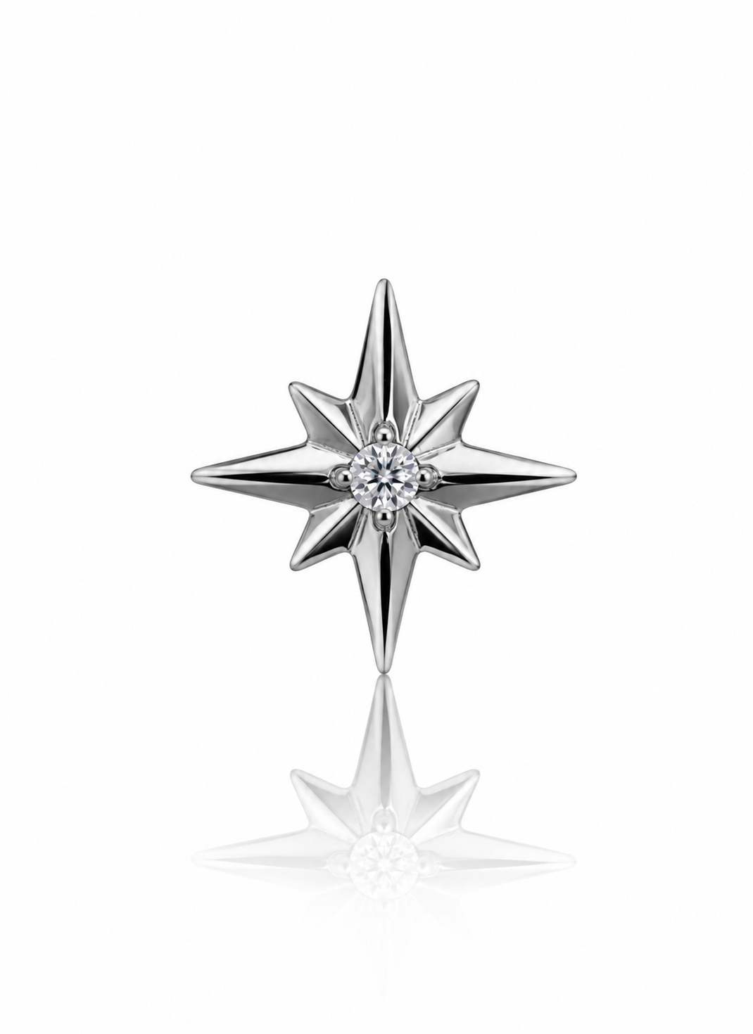 Kolczyk do ucha "Shining star" - tytanowy labret gwiazdki z cyrkonią
