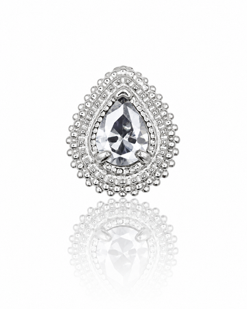 "Third eye clear" earring - titanium labret with zircon
