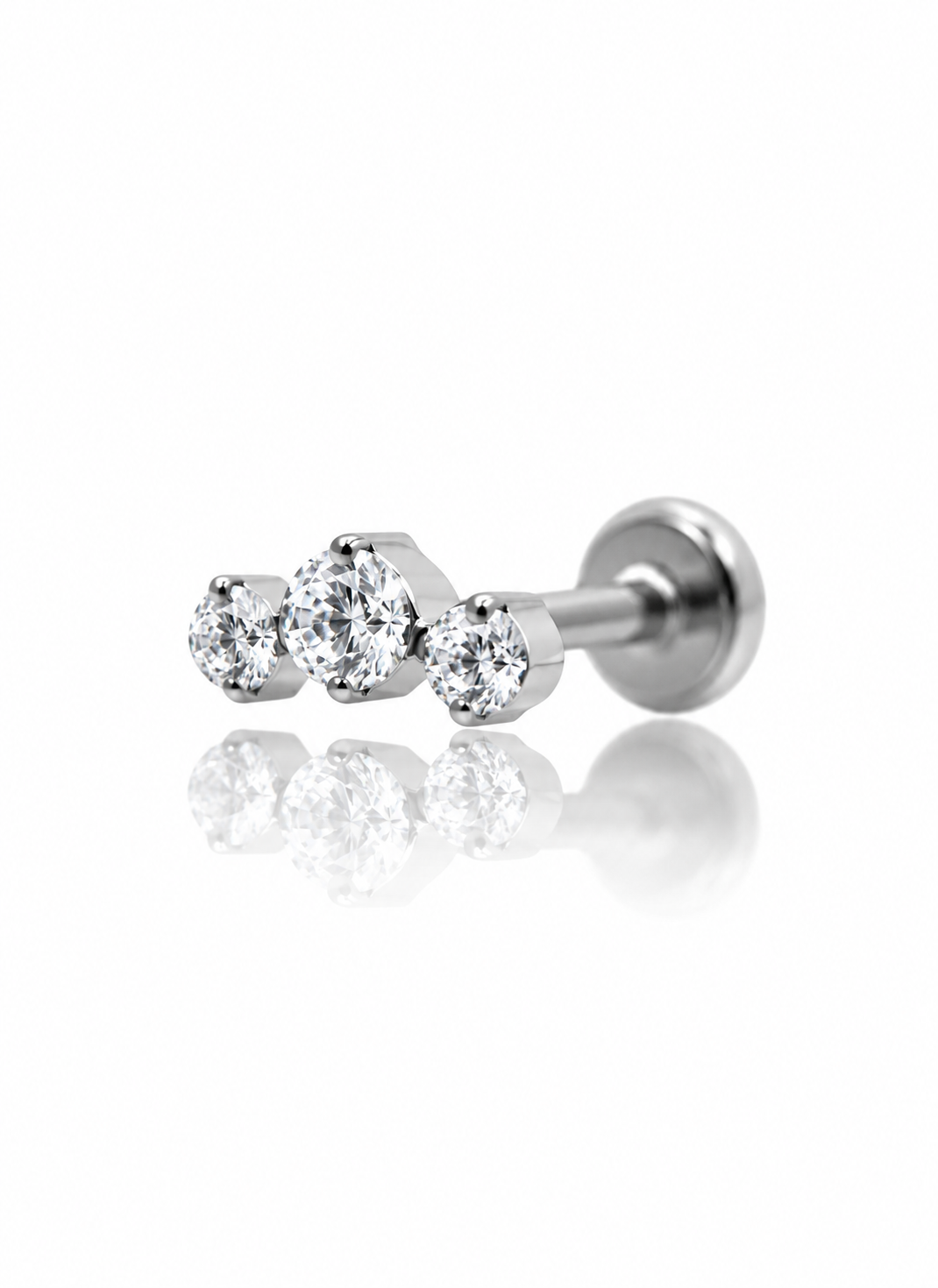Kolczyk do ucha "Small tiara" - tytanowy labret z cyrkoniami