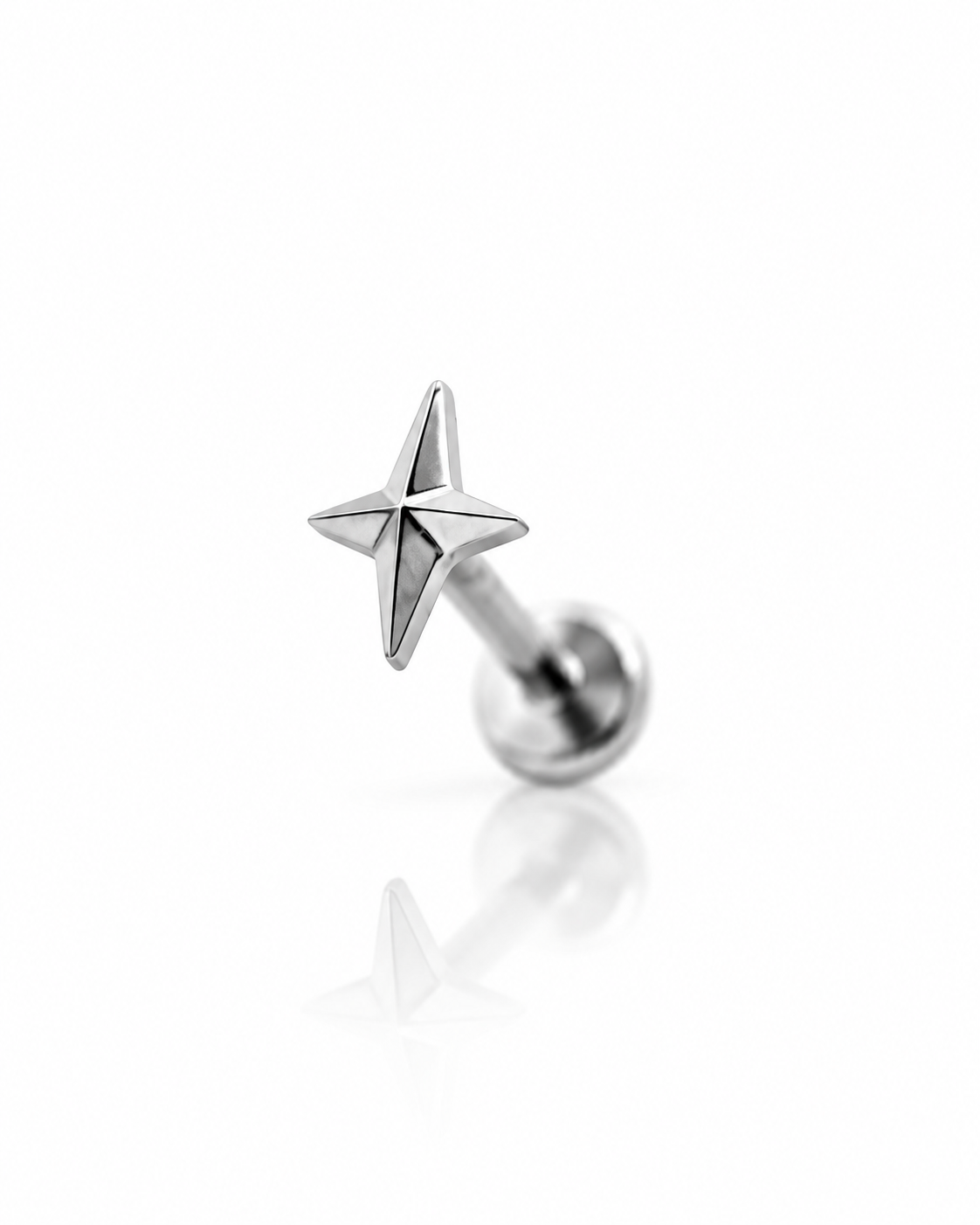 "Small star" ear stud - titanium labret with a star