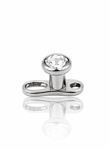 Microdermal piercing "Dotty" - titanium piercing with cubic zirconia