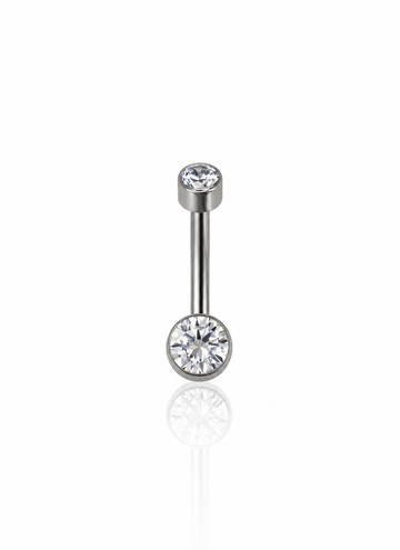 "Clear sky" belly button ring - titanium earring with cubic zirconia