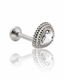 "Third eye clear" earring - titanium labret with zircon