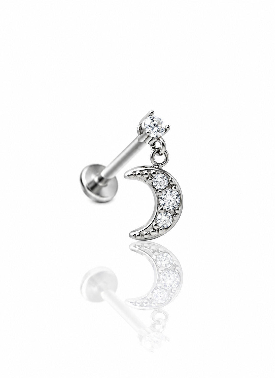 Kolczyk do ucha "Moon drop" - labret z zawieszką
