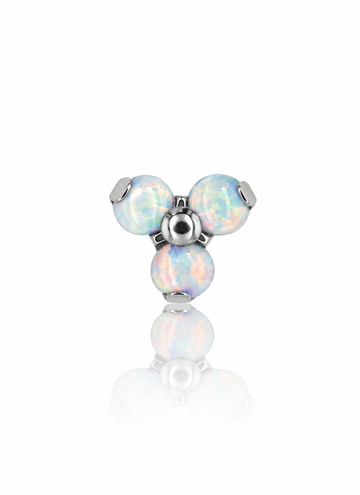 "Opal trio" earring - titanium labret with opals