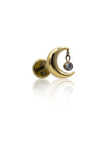 Kolczyk do ucha "Golden night" - anodyzowana tytanowa nakrętka