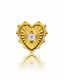 "Heart zirconia" ear stud - anodized titanium labret with a single zirconia