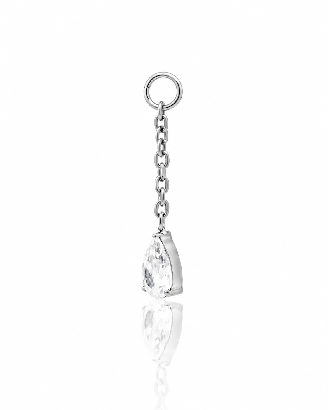 Tytanowa zawieszka "Crystal drop" z łańcuszkiem i cyrkonią