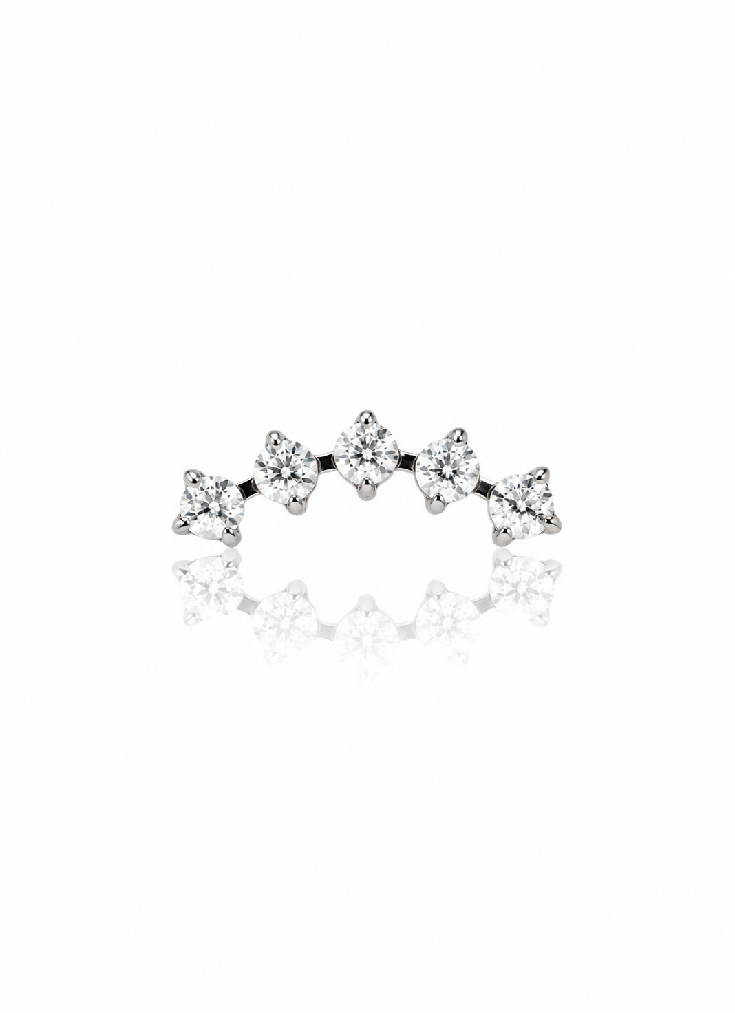 Kolczyk do ucha „Crystal arc” – tytanowy labret z pięcioma cyrkoniami